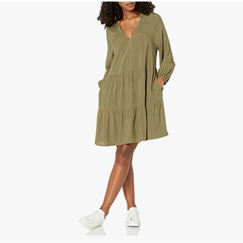 Elegant Olive Long Sleeve Dress
